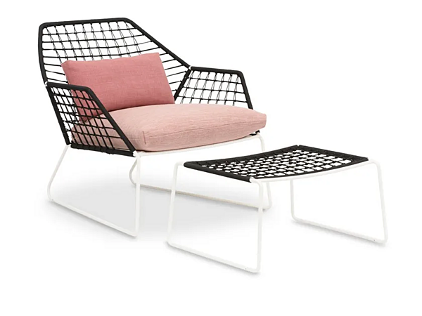Fauteuil de jardin en tissu technique avec housse amovible et accoudoirs Saba New York Soleil usine SABA de l'Italie. Foto №3