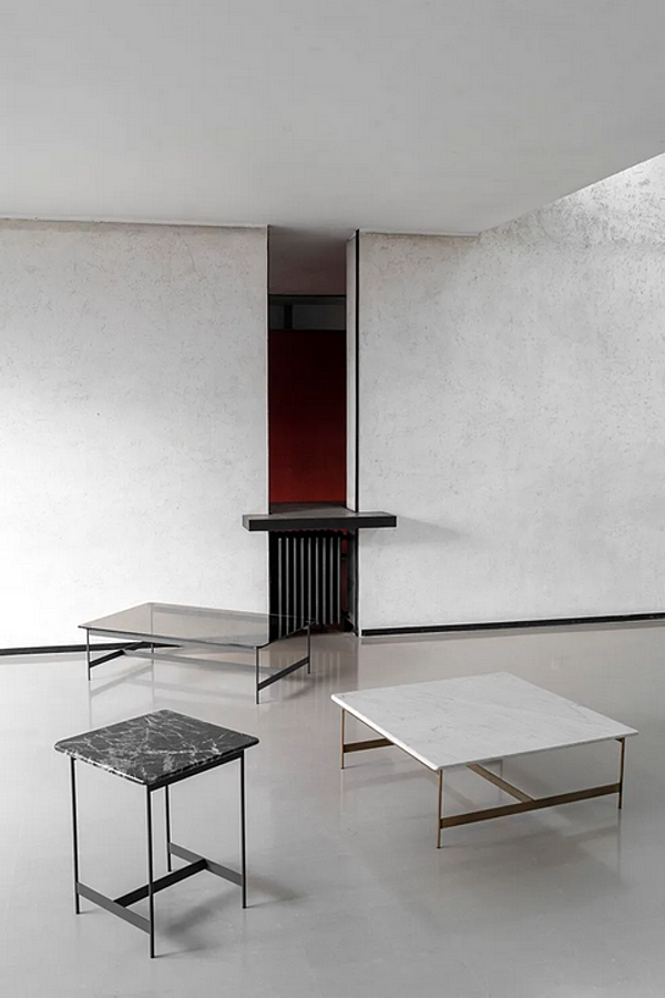 Table basse rectangulaire en métal avec plateau en marbre Little T 878 TR Potocco 878/TR usine POTOCCO de l'Italie. Foto №4