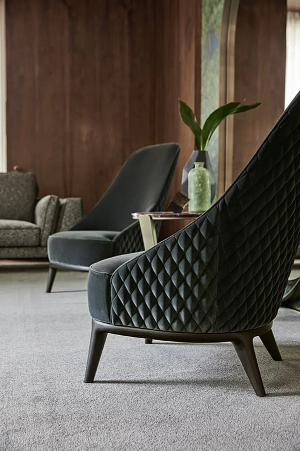 Fauteuil en tissu avec dossier haut et pieds en bois OPERA CONTEMPORARY Leslie usine OPERA CONTEMPORARY de l'Italie. Foto №4