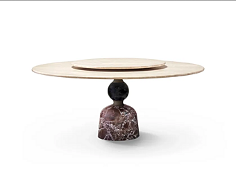 Table ronde avec plateau tournant en bois GHIDINI1961 Artu