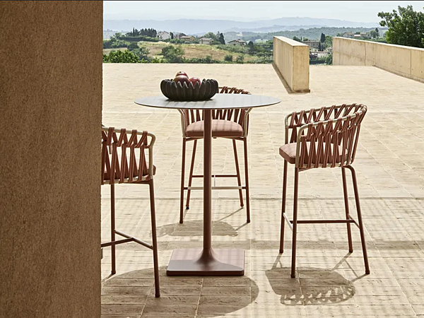 Tabouret de jardin en tissu haut avec accoudoirs Emma Cross VARASCHIN 24850/24851, 24850B/24851B usine VARASCHIN de l'Italie. Foto №5