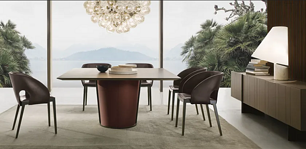 Buffet en cuir tanné avec portes Papier I 4 Mariani usine i 4 Mariani de l'Italie. Foto №7