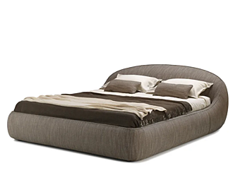 Lit double avec tête de lit rembourrée en tissu Abbracci GHIDINI1961 LB221XX101-0302