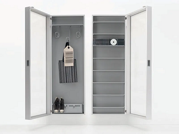 Armoire murale en aluminium avec porte miroir Kristalia usine Kristalia de l'Italie. Foto №2