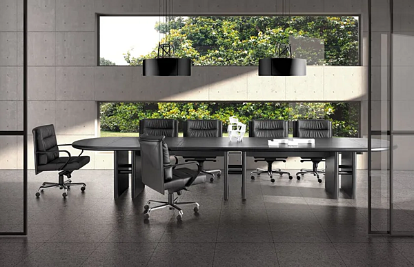 Chaise de direction en cuir pivotante avec accoudoirs Ginza I 4 Mariani usine i 4 Mariani de l'Italie. Foto №7