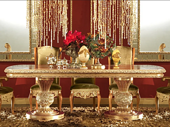 Table rectangulaire extensible en bois A.R. Arredamenti Royal 706/A