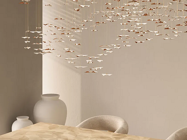 Suspension en porcelaine faite à la main avec éclairage LED Haberdashery feuillage usine HABERDASHERY de l'Italie. Foto №5