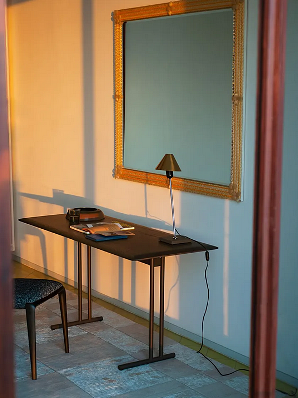 Bureau secrétaire en bois de frêne et métal Potocco Graphic 955 SCR 955/SCR usine POTOCCO de l'Italie. Foto №4