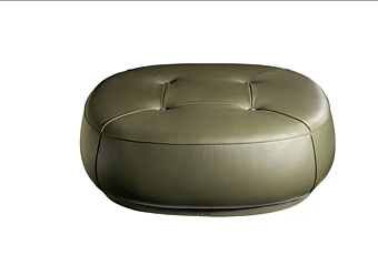 Pouf en cuir rembourré POLTRONA FRAU Lepli usine POLTRONA FRAU de l'Italie