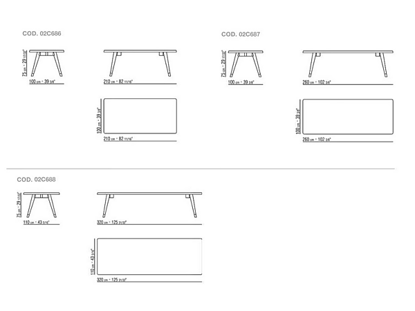 Table rectangulaire en bois Adler FLEXFORM 02C686, 02C687, 02C688 usine FLEXFORM de l'Italie. Foto №5