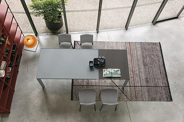 Table extensible en verre satiné SPACE SEDIT usine SEDIT de l'Italie. Foto №7