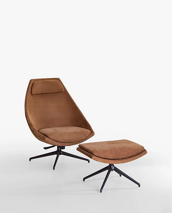 Fauteuil en cuir avec repose-tête Potocco CUT 910 PLG 910/PLG usine POTOCCO de l'Italie. Foto №2