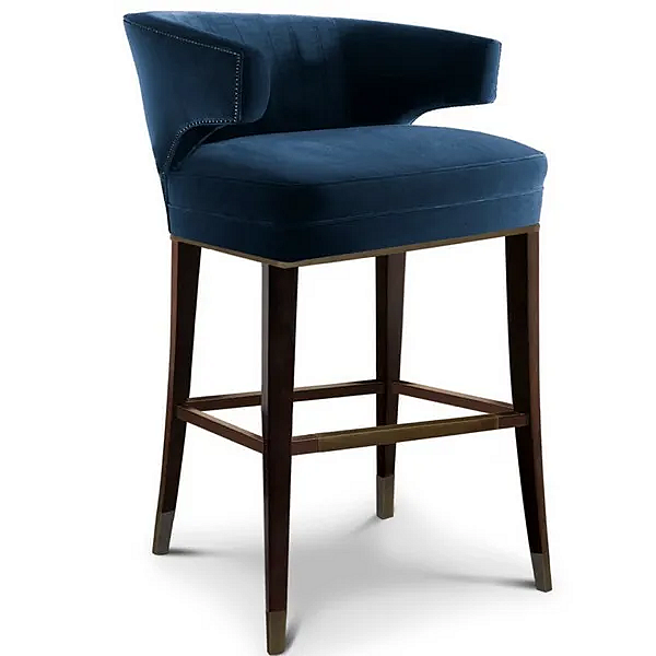 Tabouret en tissu rembourré avec dossier IBIS BRABBU usine BRABBU de l'Italie. Foto №2