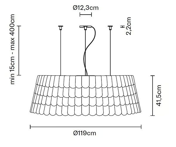 Suspension en plastique Fabbian Roofer usine Fabbian de l'Italie. Foto №13