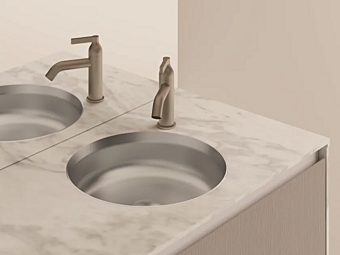 Lavabo rond en acier inoxydable encastré AGAPE Undici usine Agape de l'Italie
