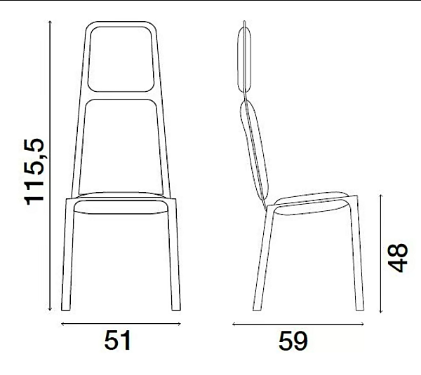 Chaise haute en cuir tanné FASEM Ande Tall usine FASEM de l'Italie. Foto №6