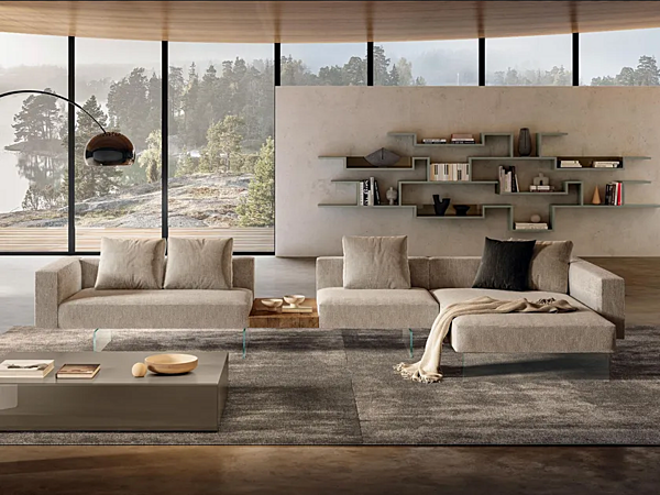 Canapé modulable en tissu avec méridienne AIR 2687 LAGO 2687 usine LAGO de l'Italie. Foto №1