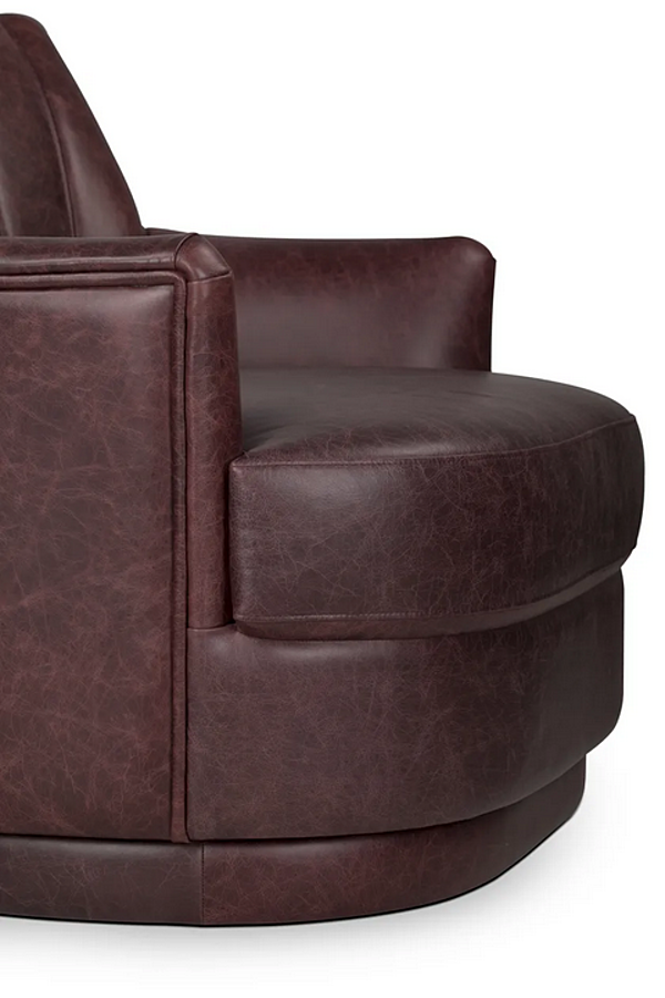 Fauteuil en cuir rembourré avec accoudoirs prune BRABBU usine BRABBU de l'Italie. Foto №8