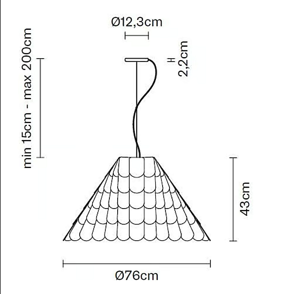 Lampe suspendue en plastique Roofer Fabbian usine Fabbian de l'Italie. Foto №10