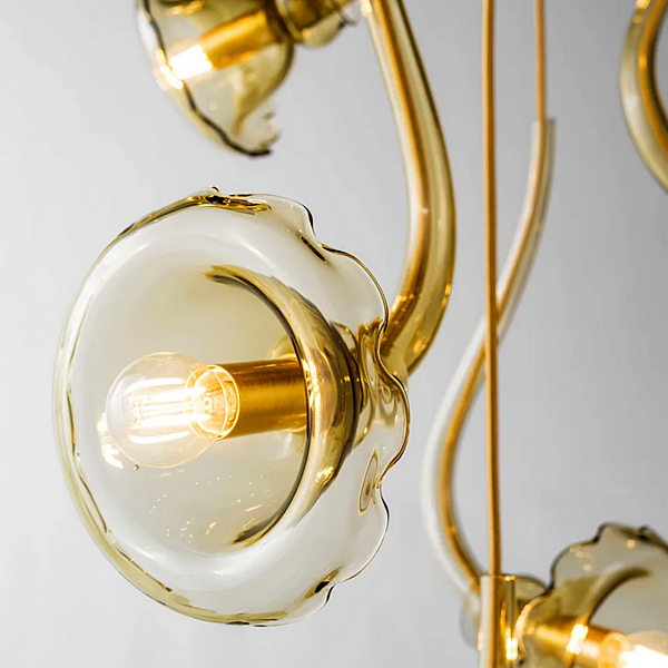 Suspension en verre soufflé Ikebana 16 MULTIFORME SL3370-16-FB usine MULTIFORME de l'Italie. Foto №5