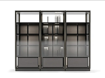 Bibliothèque sectionnelle avec éclairage intégré en bois GIORGETTI Domus usine GIORGETTI de l'Italie