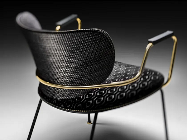 Fauteuil en tissu avec accoudoirs Kalida Black Tie KAL10BRC usine Black Tie de l'Italie. Foto №5
