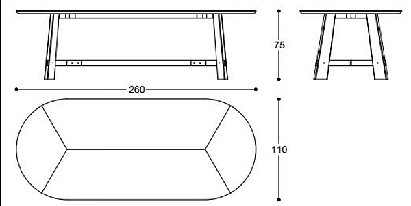 Table ovale en MDF et noyer Edison Black Tie EDI22C, EDI26C usine Black Tie de l'Italie. Foto №6