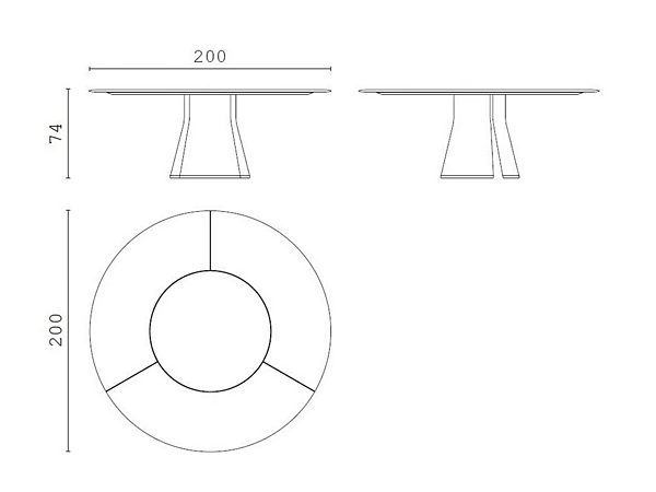 Table ronde en bois et marbre avec plateau tournant Talos R CPRN HOMOOD usine CPRN HOMOOD de l'Italie. Foto №6