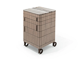 Chariot de cuisine en noyer avec tiroirs GIORGETTI ALFRED 80800