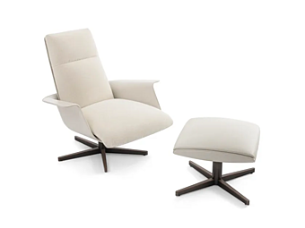 Fauteuil pivotant avec accoudoirs en tissu GIORGETTI CLORI
