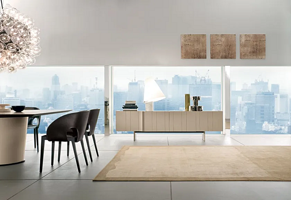 Buffet en cuir tanné avec portes Papier I 4 Mariani usine i 4 Mariani de l'Italie. Foto №4