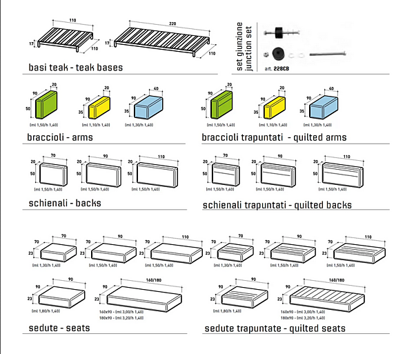 Canapé d'angle en tissu pour jardin Barcode VARASCHIN usine VARASCHIN de l'Italie. Foto №15