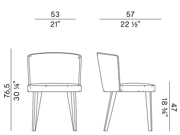 Chaise rembourrée en tissu Lena 903 Potocco 903 usine POTOCCO de l'Italie. Foto №4