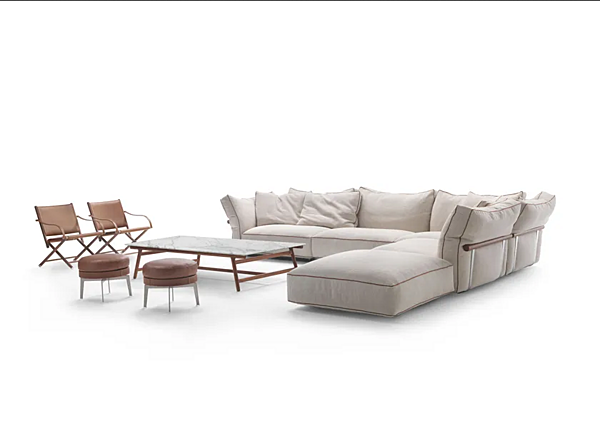 Canapé d'angle en tissu Camelot FLEXFORM 3 places usine FLEXFORM de l'Italie. Foto №4