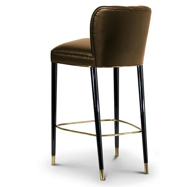 Tabouret en cuir rembourré avec dossier BRABBU DALYAN usine BRABBU de l'Italie. Foto №5