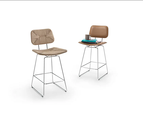 Tabouret en paille avec dos FLEXFORM ECHOES usine FLEXFORM de l'Italie. Foto №2