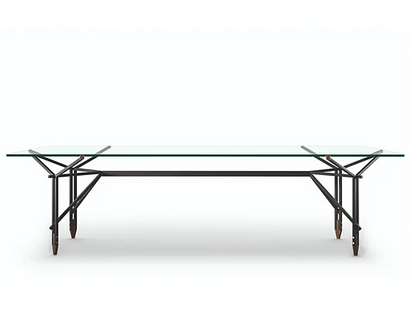 Table en verre et acier 815 Olimpino CASSINA usine CASSINA de l'Italie. Foto №1