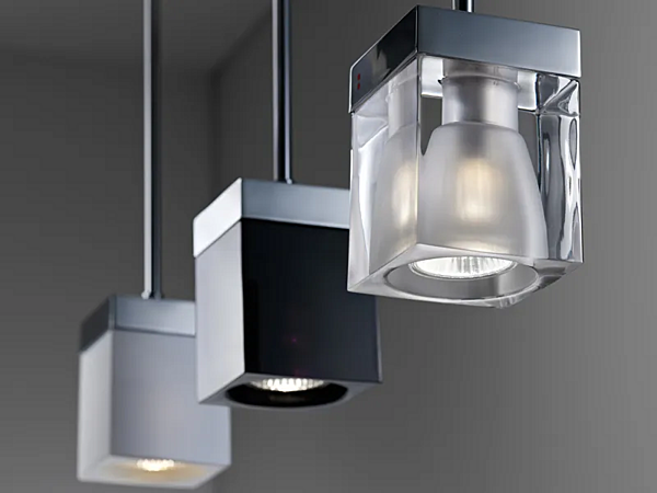 Suspension en cristal LED Cubetto Fabbian usine Fabbian de l'Italie. Foto №6