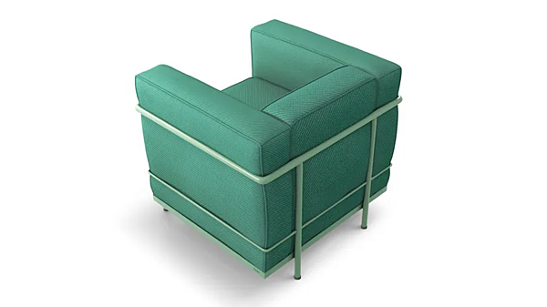 Fauteuil grand confort avec accoudoirs en tissu CASSINA petit modèle 002 usine CASSINA de l'Italie. Foto №3
