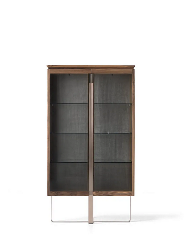 Cabinet d'affichage en noyer Leonardo avec portes en verre par ARTE BROTTO usine Arte Brotto de l'Italie. Foto №2