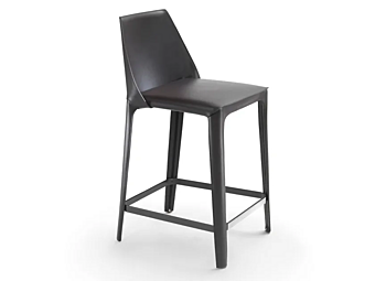 Tabouret en cuir tanné haut avec dossier Isabel FLEXFORM Tabouret en cuir tanné haut avec dossier Isabel FLEXFORM usine FLEXFORM de l'Italie