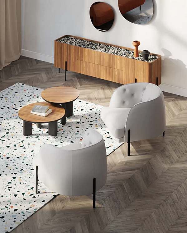 Miroir mural rond Caillou Liu Jo Living Collection CMB SP1/SP2/SP3 usine Liu Jo Living Collection de l'Italie. Foto №3
