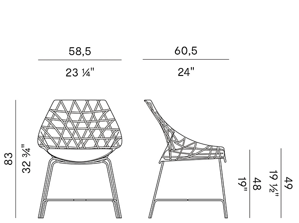 Chaise de jardin en tissu Cut 910 R Potocco 910/R usine POTOCCO de l'Italie. Foto №6
