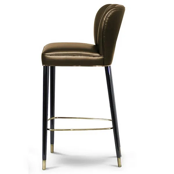 Tabouret en cuir rembourré avec dossier BRABBU DALYAN usine BRABBU de l'Italie. Foto №4