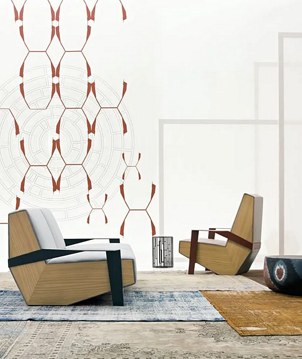 Fauteuil avec accoudoirs en tissu Moroso Silver Lake usine Moroso de l'Italie. Foto №2