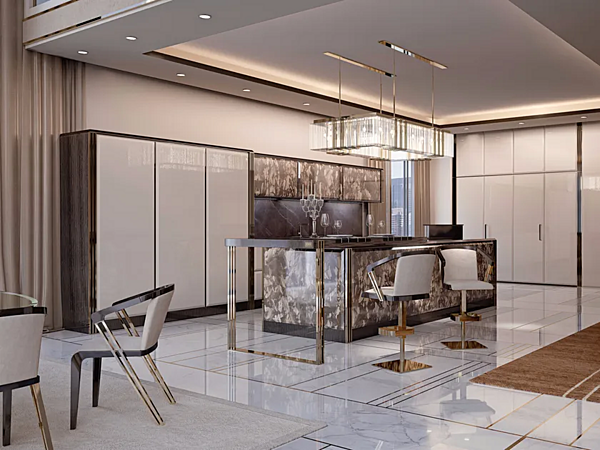 Fauteuil en cuir rembourré avec accoudoirs Symphony Infinity Bizzotto Italia usine Bizzotto Italia de l'Italie. Foto №7