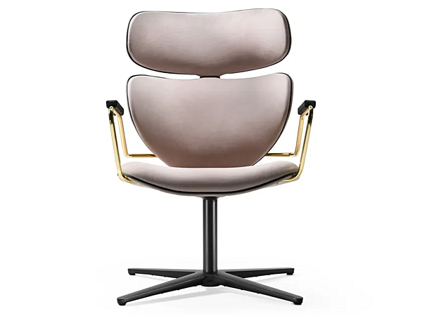 Chaise pivotante en nubuck avec accoudoirs Black Tie ASIA ASI10SW usine Black Tie de l'Italie. Foto №1