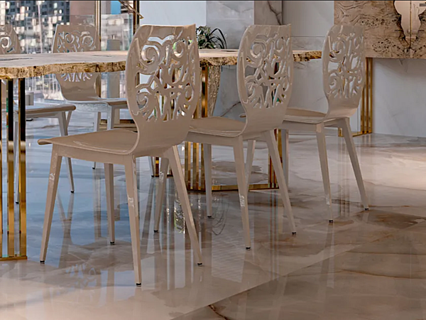 Chaise en tissu avec dossier rembourré Bizzotto Italia Symphony Infinity usine Bizzotto Italia de l'Italie. Foto №1