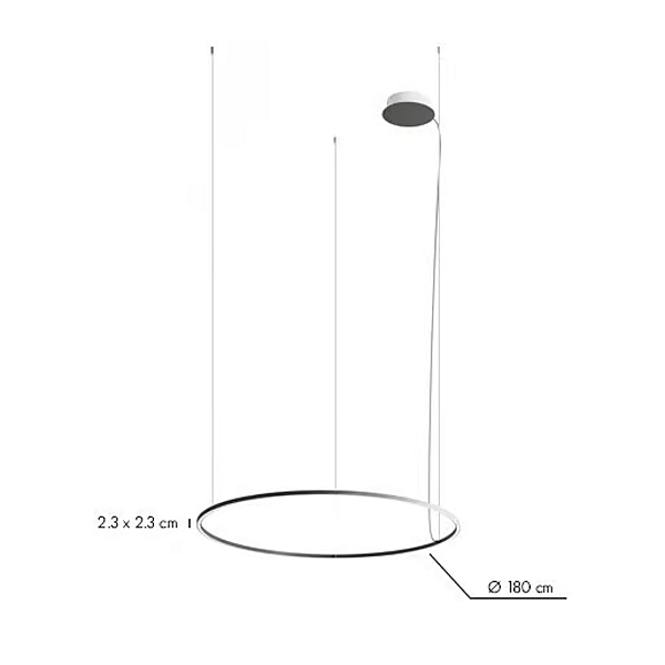 Suspension en aluminium LED U Light AXOLIGHT usine Axolight de l'Italie. Foto №6