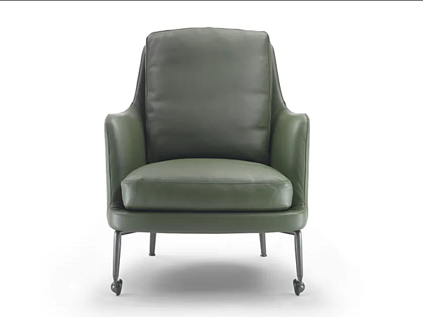 Fauteuil en cuir avec roulettes Marley FLEXFORM usine FLEXFORM de l'Italie. Foto №1